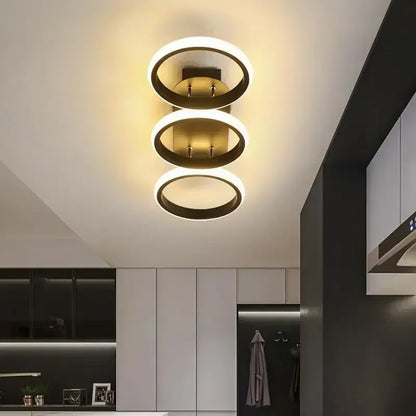 LED Ceiling Light Chandeliers - Modern Design for Aisle, Bedroom, and Living Room - Black Square 2heads / Stepless dimming(RC)