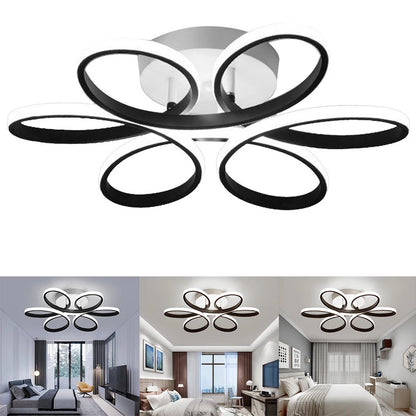 Modern LED Flower Chandelier - Elegant Ceiling Lamp with Three Color Options - White in Warm Light