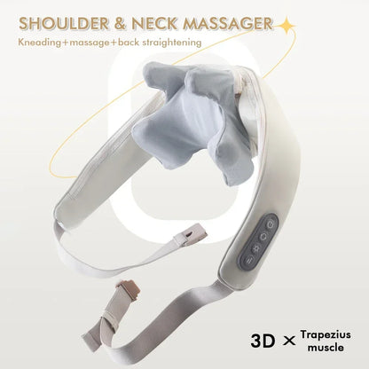 Wireless Neck and Back Massager – Kneading Shawl with Hot Compress for Neck, Shoulder, and Trapezius Relief