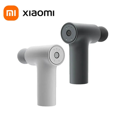 Xiaomi Mini Fascia Massage Gun with 12kg thrust, 2500rpm high-speed vibrations, and ergonomic design for portable muscle relaxation.