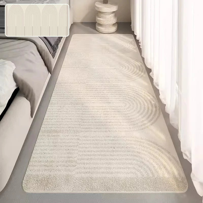 Royaleva Modern Bedside Rug - Soft Faux Cashmere Non-Slip Long Area Carpet - Design 2 / S 60x160cm