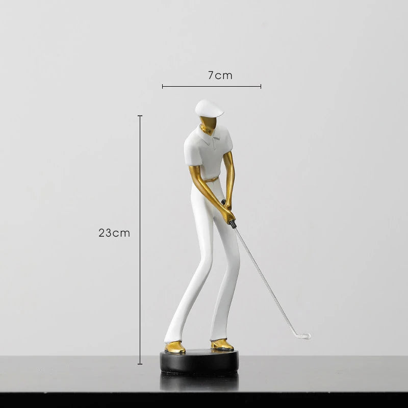 Creative Golfer Figurines – Abstract Golf Player Ornament for Modern Home Decor