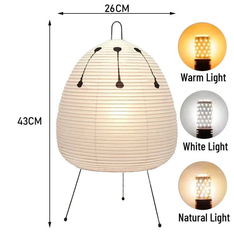 Royaleva Japanese Xuan Paper Table Lamp with Dimmable LED Light - C