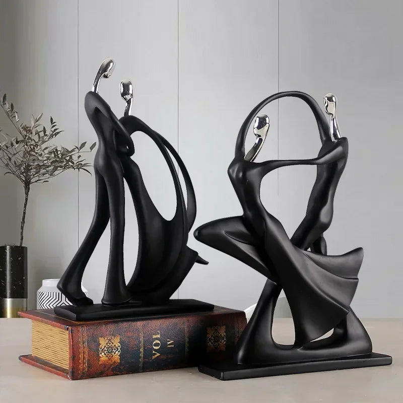 Elegant Nordic Art Dancing Couple Resin Figurines - A Perfect Touch for Home Decor