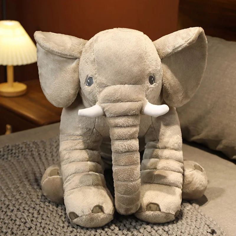 RoyaleGlow Baby Elephant Pillow - Soft Plush Stuffed Animal for Kids & Infants - Yellow / 40cm