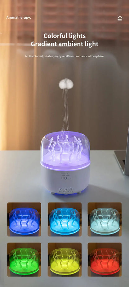 Royaleva Tank-Shaped Aromatherapy Diffuser – Jellyfish Mist Maker with Colorful Lights