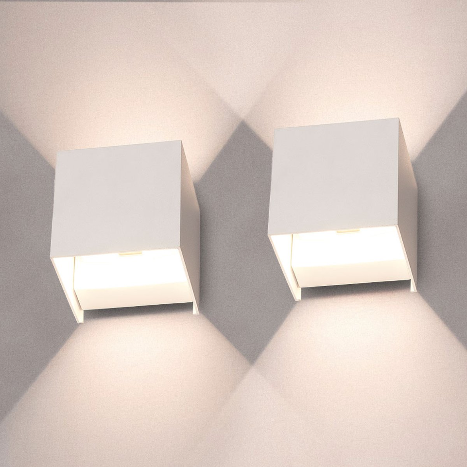 Royelux 1+1 Free LED Cube Wall Lamps - Modern Energy-Efficient Lighting for Home Decor - 1+1 Free | White