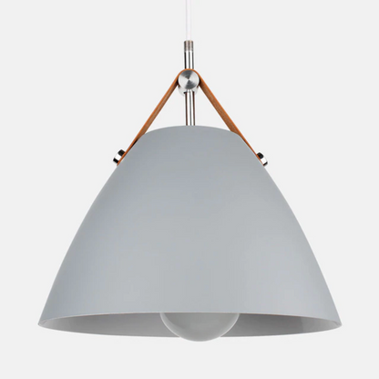 RoyaleGlow Charming Strapped Cone Pendant Light - Modern Chic Design - Grey