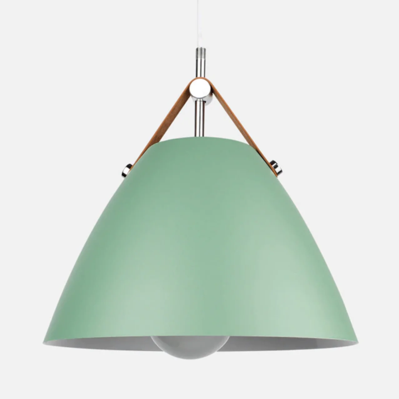 RoyaleGlow Charming Strapped Cone Pendant Light - Modern Chic Design - Green