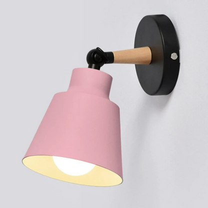 RoyaleGlow Sleek Contemporary Wooden Wall Light Fixture - Modern Home Lighting - Pink