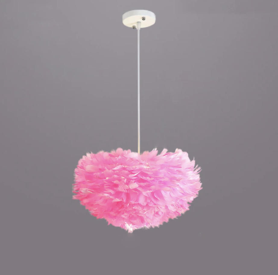 Royallure Whimsical Feathered Cloud Fairy Goose Pendant Light Fixture - Pink / S