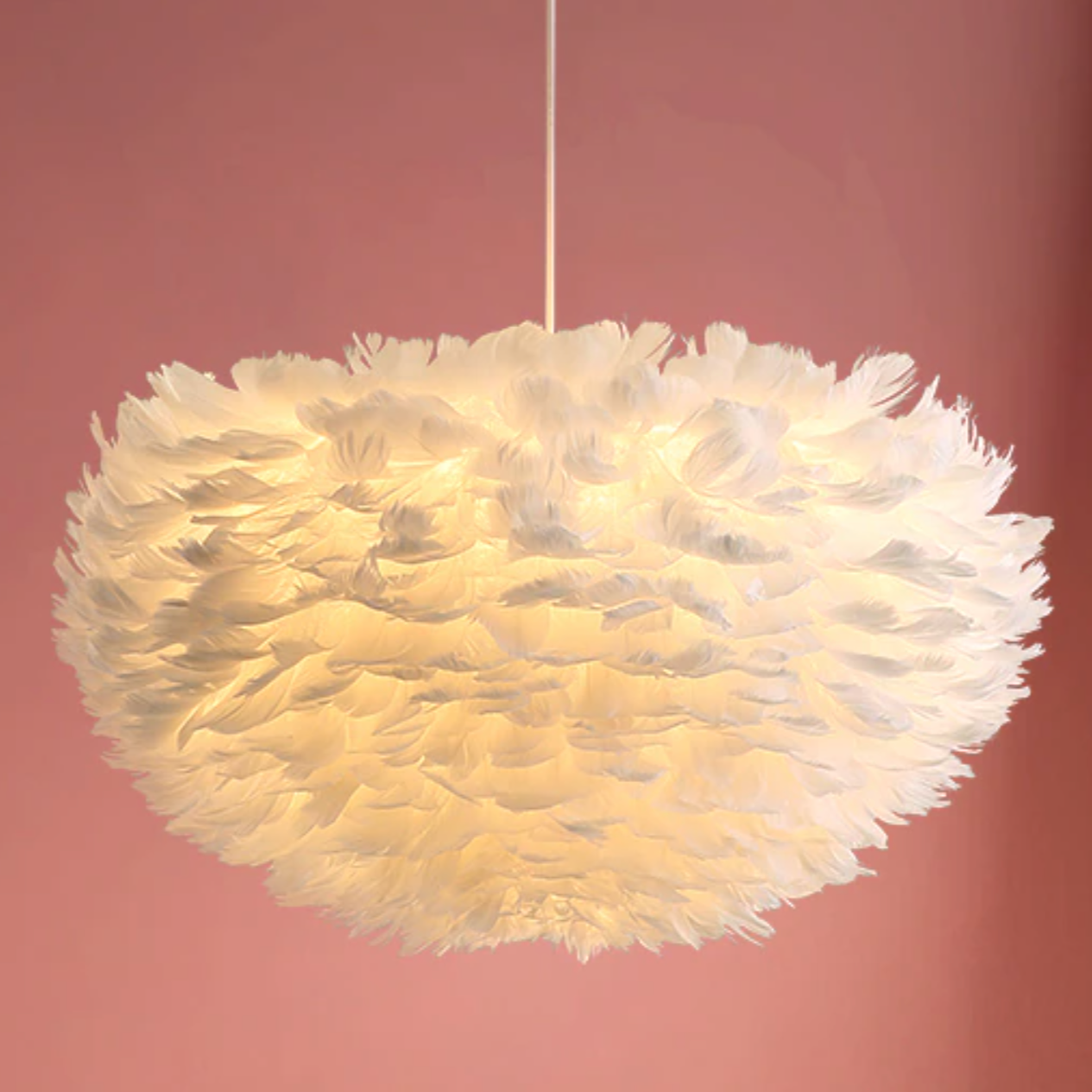 Royallure Whimsical Feathered Cloud Fairy Goose Pendant Light Fixture - White / S