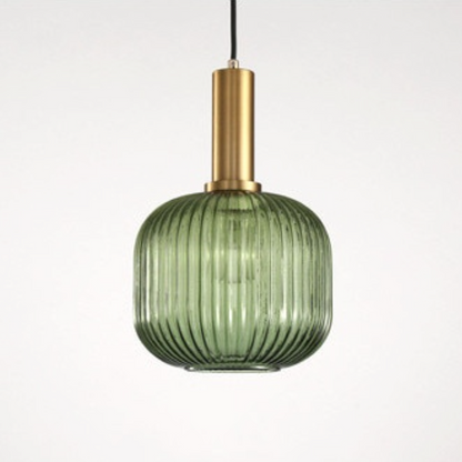 RoyaleGlow Textured Glass Pendant Light – Elegant Adjustable Lighting Fixture - Green / Square