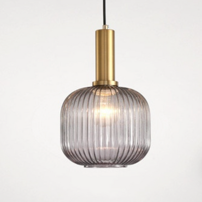 RoyaleGlow Textured Glass Pendant Light – Elegant Adjustable Lighting Fixture - Smoke / Square