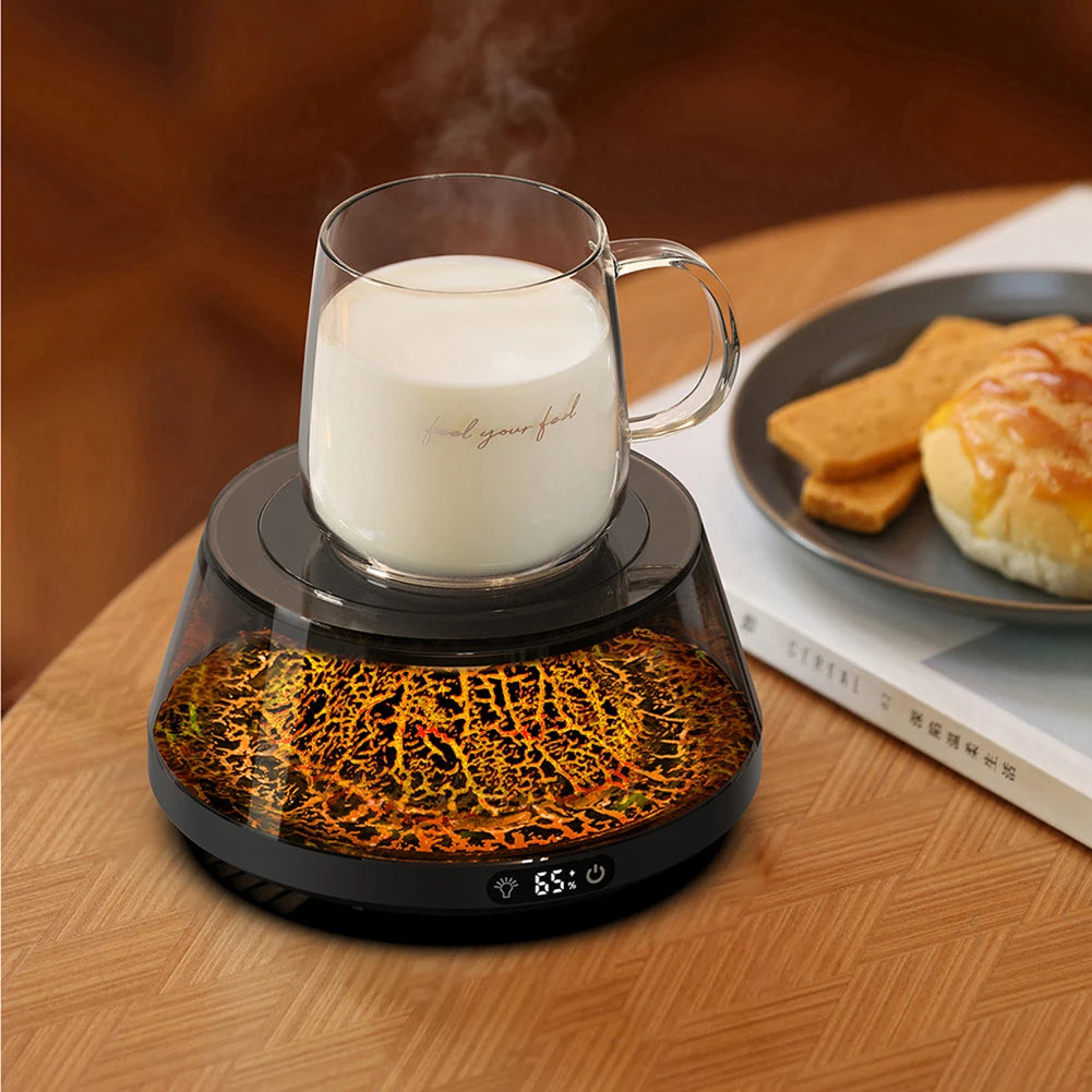 Royaleva USB Smart Cup Warmer Coaster – LED-Lit Thermostatic Heating for Coffee & Tea