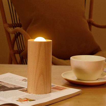 Royelux Lily Wooden Candle Light - Warm Ambiance Beech Wood Flickering LED Lamp - Large