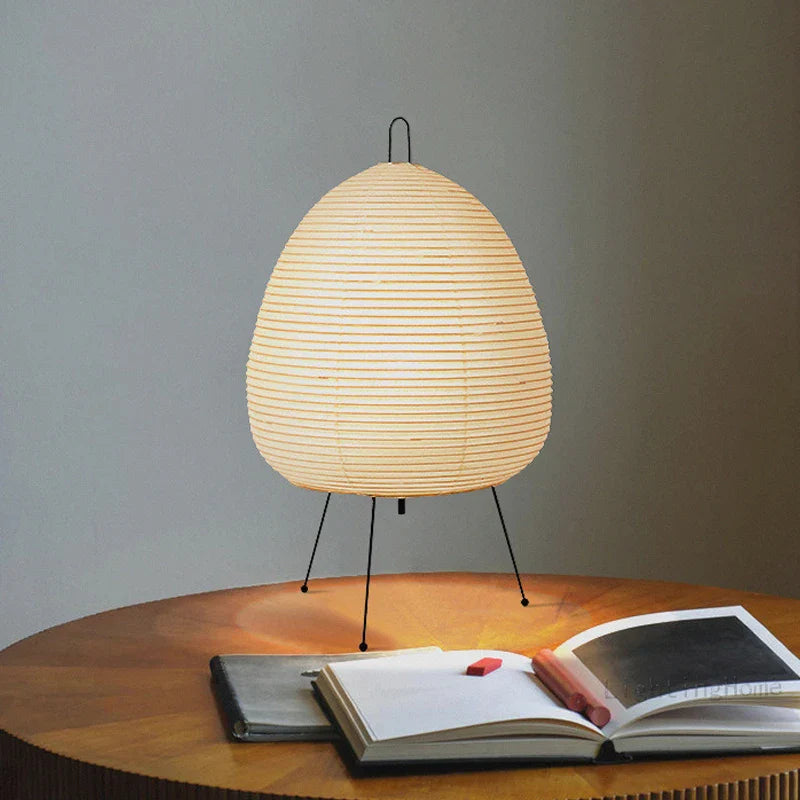 Japanese lantern desk lamp - Minimalist LED Desk Light - Flower Prin