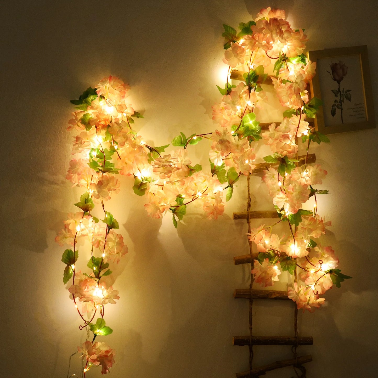 Royaleva Cherry Blossom LED Garland – Elegant Lighted Vines for Home and Event Décor