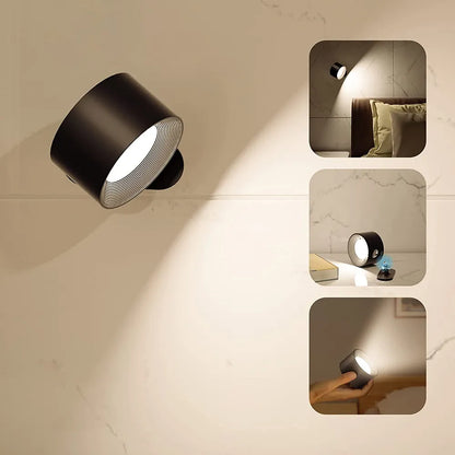 Spotlight Cordless Wall Lamp - 360° Rotation, Dimmable, Rechargeable Wall Light