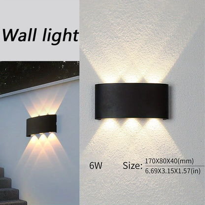 Rayvia Waterproof LED Wall Lamp for Indoor & Outdoor Spaces - 6W Black / Warm White