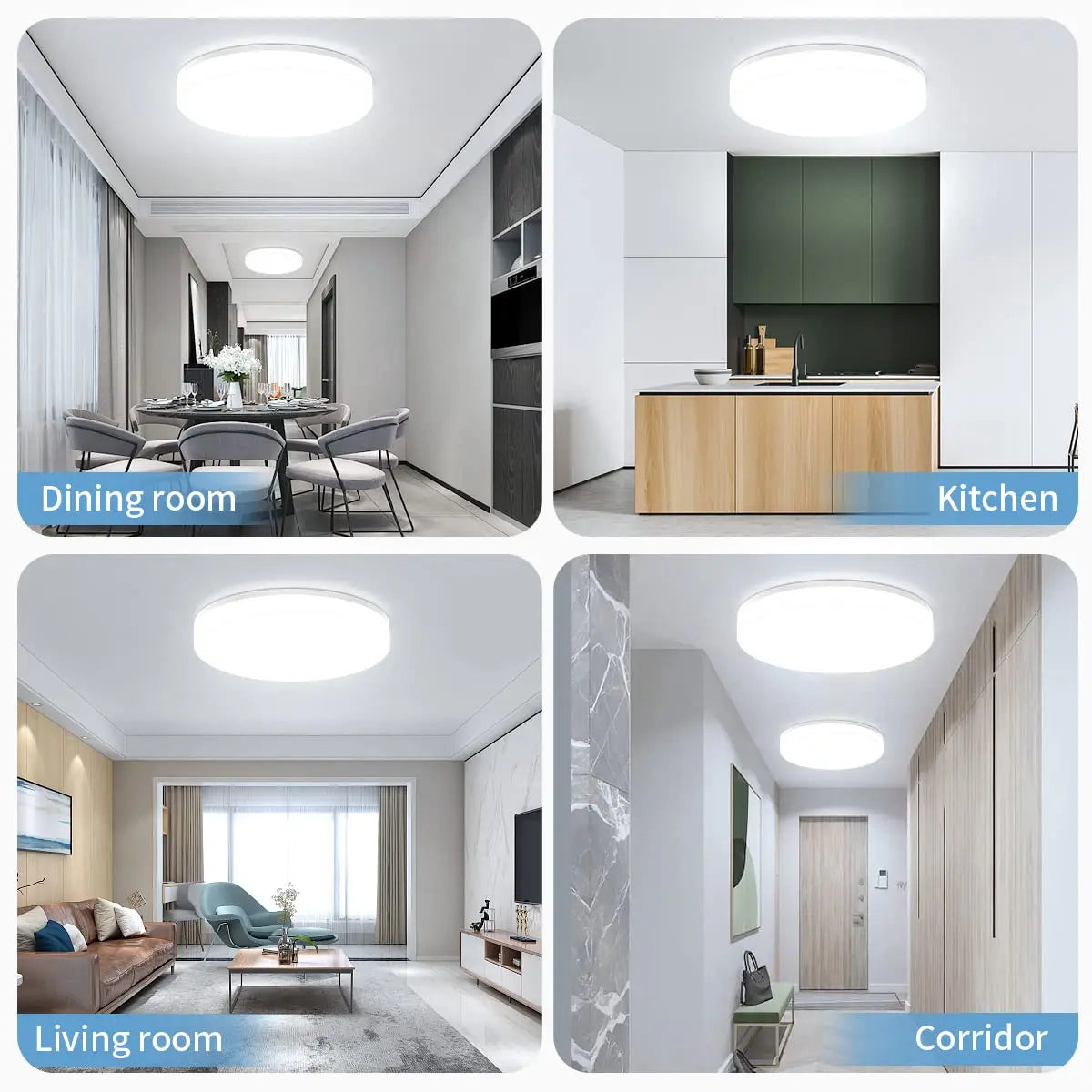 RoyaleGlow Ultra-Thin Round LED Ceiling Light with Adjustable Brightness - WHITE / 23CM(36W) / Cold White 6500K