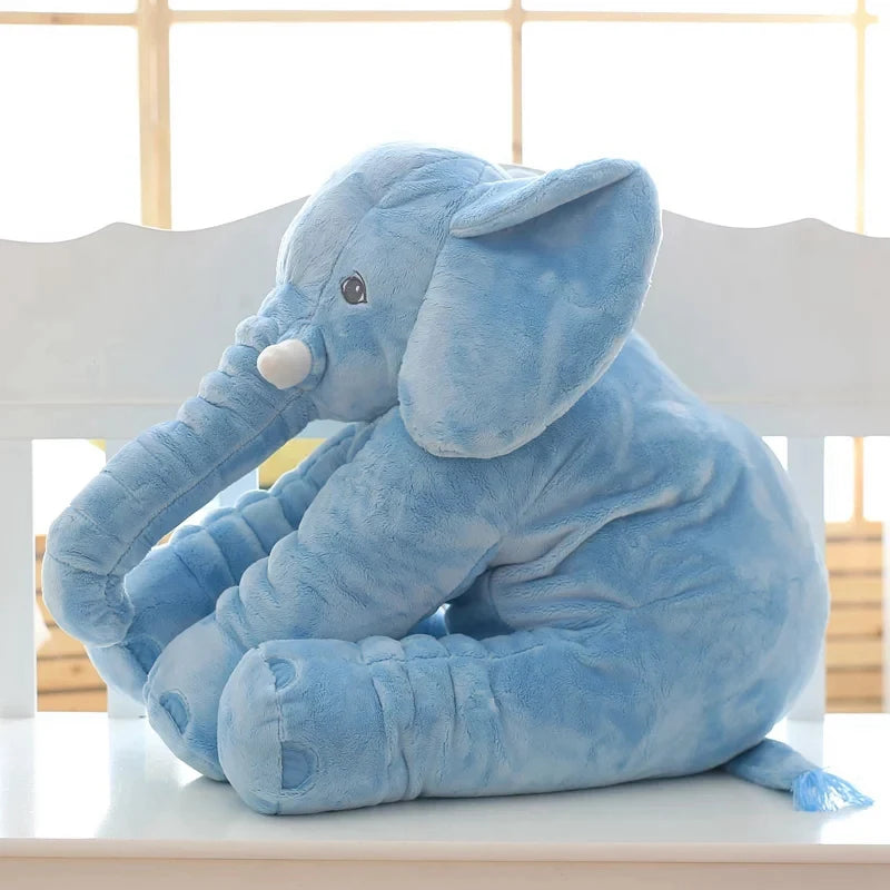 RoyaleGlow Baby Elephant Pillow - Soft Plush Stuffed Animal for Kids & Infants - Blue / 40cm