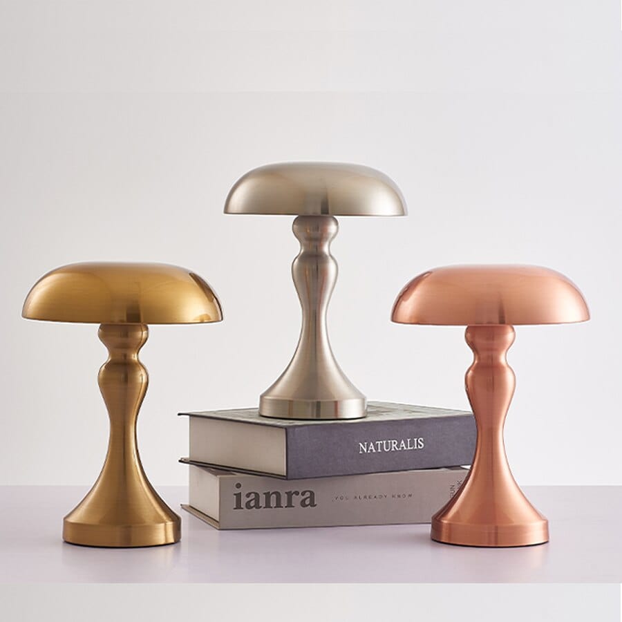 Vintage Mushroom Lamp - Rechargeable Reading Light for Modern Interiors