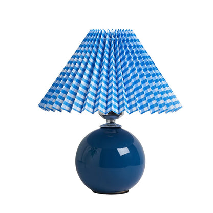 Ceramic Pleated Table Lamp with Tricolored LED