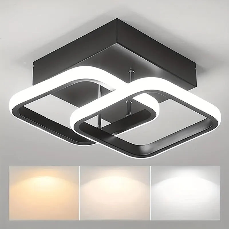 Modern LED Ceiling Light - Tri-Color Dimmable Surface Mount Fixture - Stacked White