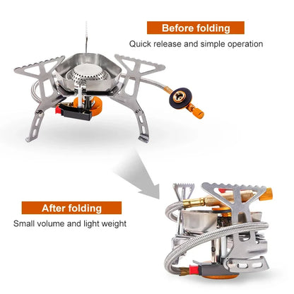 Royaleva Camping Gas Stove Burner - High-Power Portable Outdoor Cooking Equipment - Stove