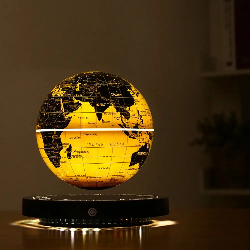 Levitating Magnetic Globe with LED Lights – Floating Rotating Earth for Home Decor & Gifts