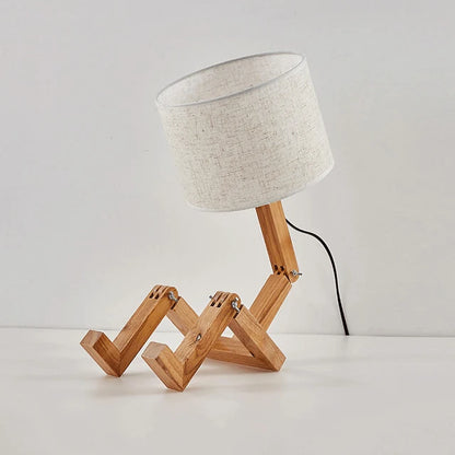 Royelux Wooden Robot Table Lamp – Creative Nordic Design - Lampshade 1