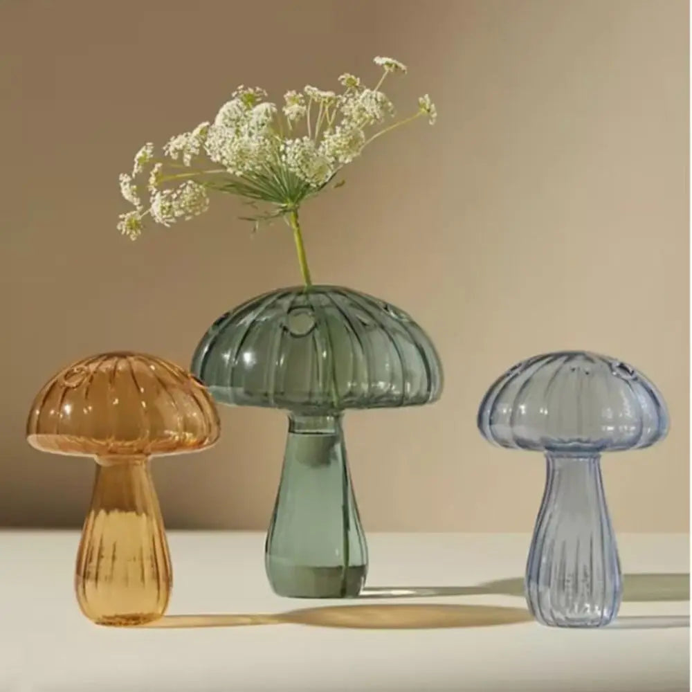 Royelux Transparent Mushroom Glass Vase