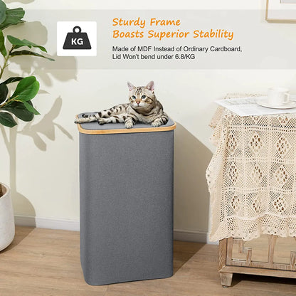 Rayvia Collapsible Laundry Basket - Space-Saving with Removable Carry Bag