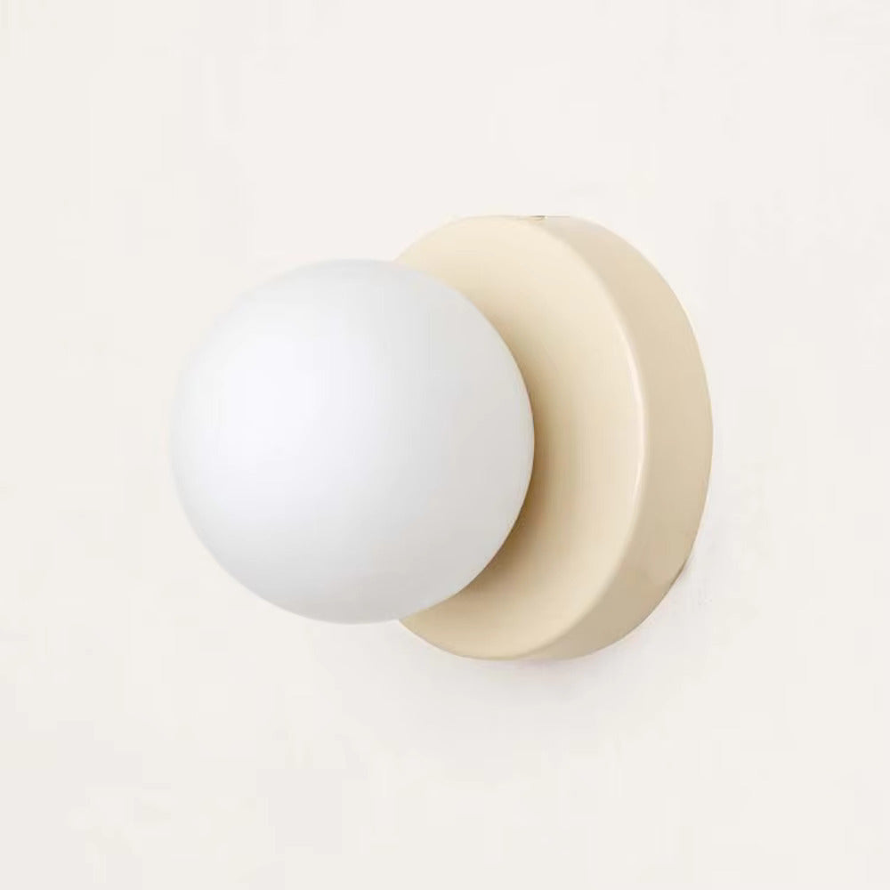 Royaleva Nordic LED Glass Wall Lamp – Minimalist Orb Sconce for Modern Interiors - Beige