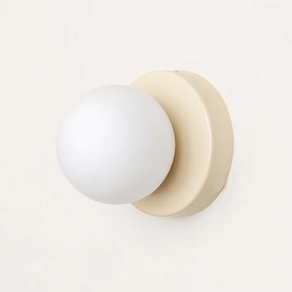 Royaleva Nordic LED Glass Wall Lamp – Minimalist Orb Sconce for Modern Interiors - Beige