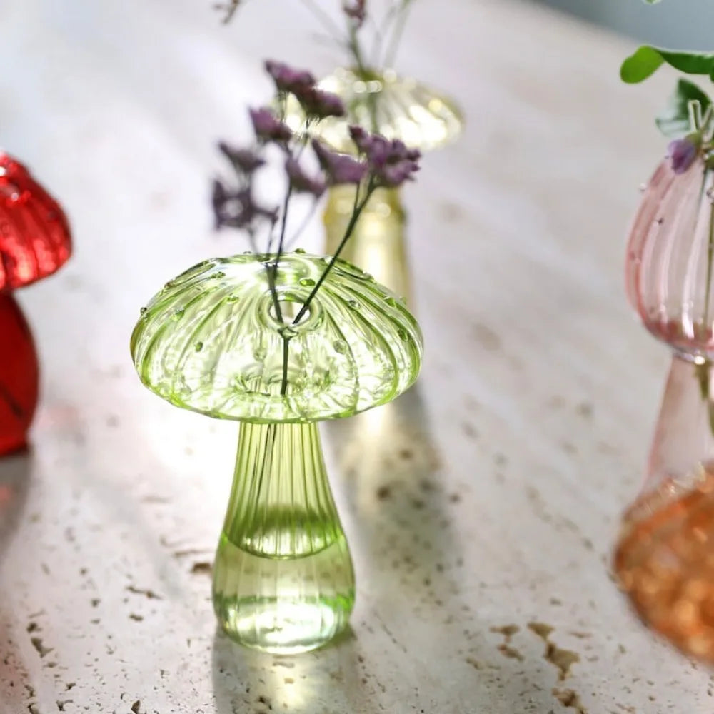 Royelux Transparent Mushroom Glass Vase