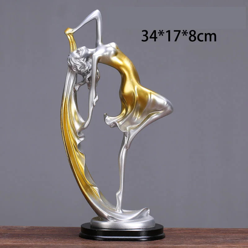 Elegant Ballet Dancing Girl Statue - Modern Resin Sculptures for Home Decor and Gifting