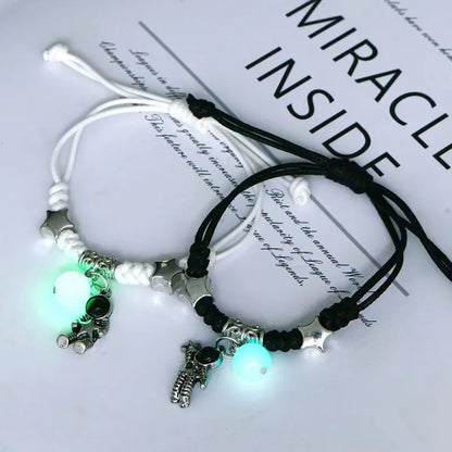 Royelux Luminous Star Couple Bracelets - Matching Glow-in-the-Dark Charm Jewelry