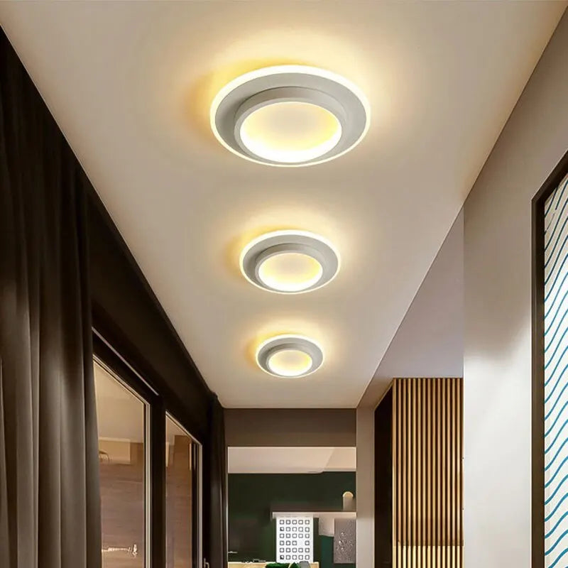 Modern LED Ceiling Light - Tri-Color Dimmable Surface Mount Fixture - Stacked White