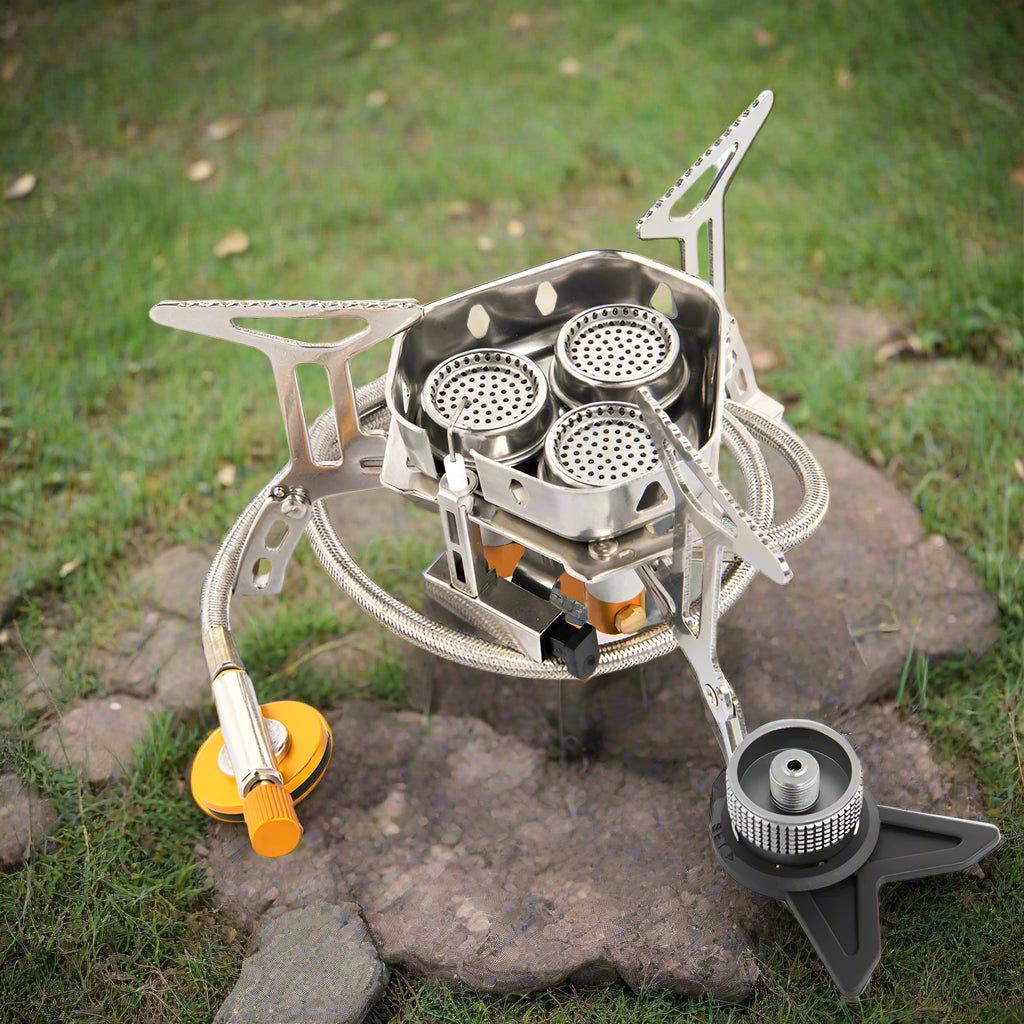 Royaleva Camping Gas Stove - High-Power Portable Outdoor Cooking Equipment - New adapator