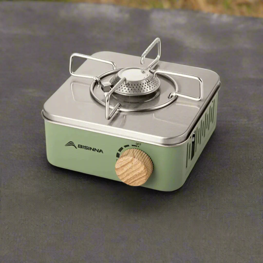 Royaleva Portable Camping Gas Stove - 2800W High-Power Outdoor Cassette Burner - Green