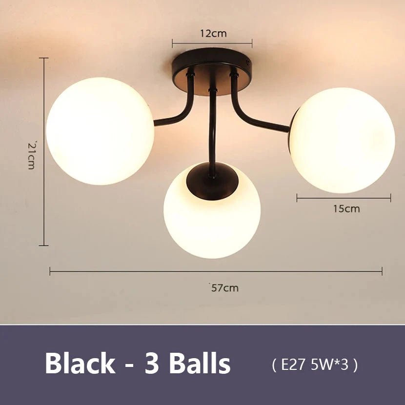 Modern Nordic Design for Sophisticated Spaces - Black - 3 Balls / Changeable