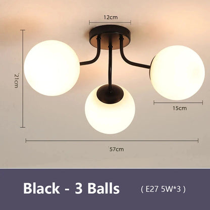 Modern Nordic Design for Sophisticated Spaces - Black - 3 Balls / Changeable