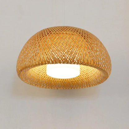 Luxora Hand-Woven Bamboo Pendant Light - Eco-Friendly Ceiling Lamp - Default Title