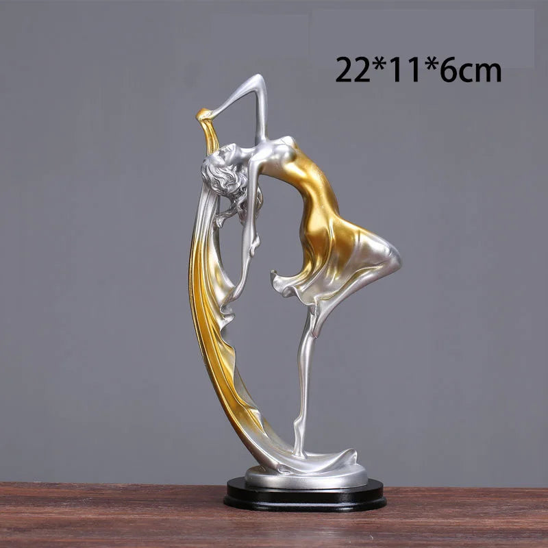 Elegant Ballet Dancing Girl Statue - Modern Resin Sculptures for Home Decor and Gifting