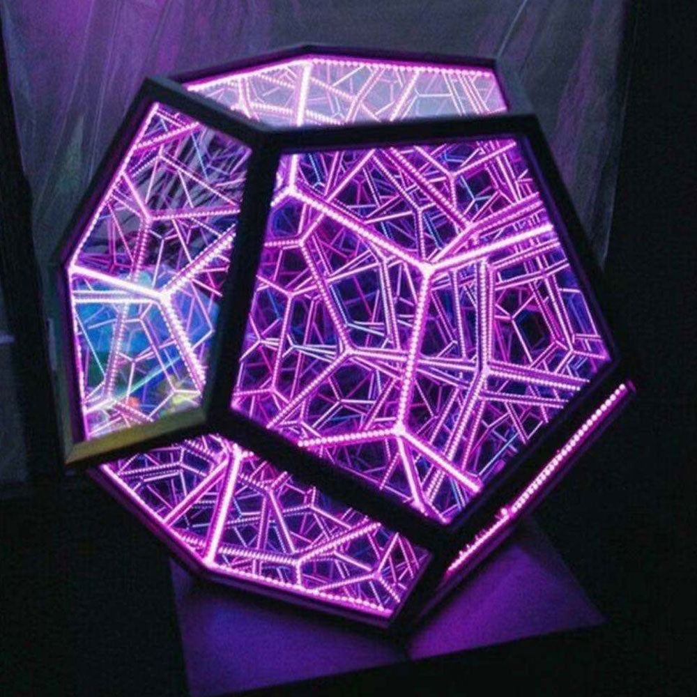 Royallure 3D Dodecahedron Infinity Night Light Lamp - Creative LED Decor