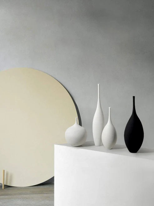 Royelux Minimalist Zen Ceramic Vase – Black and White Harmony