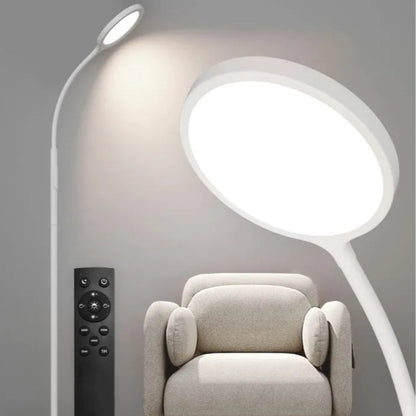 Adjustable Gooseneck Floor Lamp with Remote - Stepless Dimming & Color Temperature Adjustment - White