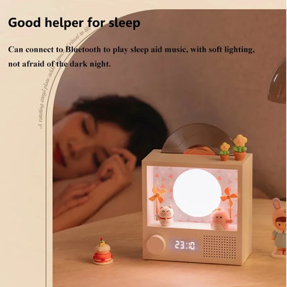 Retro Bluetooth Music Box – RGB Lighting with Stereo Sound & Clock Display